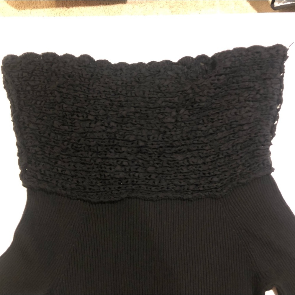 White House Black Market Black Off Shoulder Ribbed Stretch Sweater Size XL - Picture 9 of 10